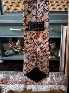 Vintage Nicole Miller x Bruce Helander Silk Tie - Novelty Beach Scene Print